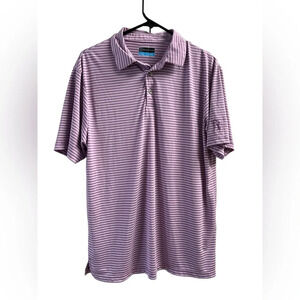 Men’s PGA tour purple striped golf polo